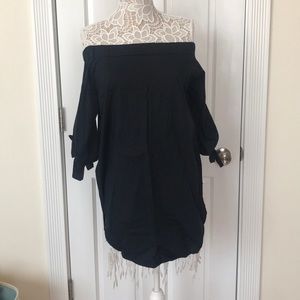 Black off the shoulder tunic